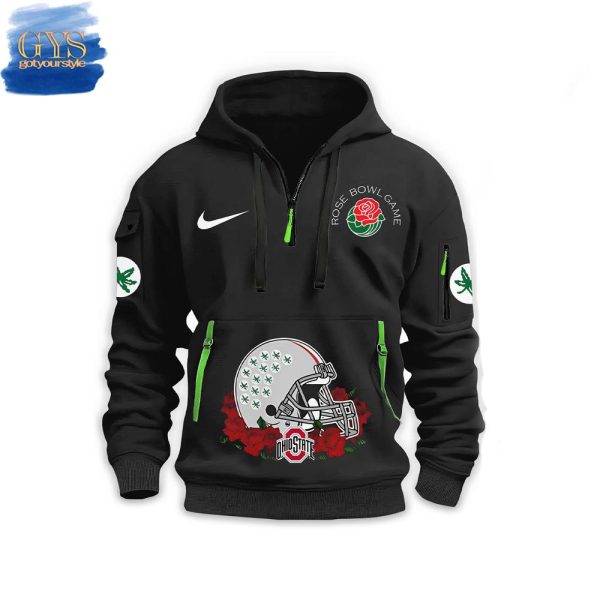 Ohio State Buckeyes Rose Bowl Game 2025 Half Zip Hoodie - Image 3