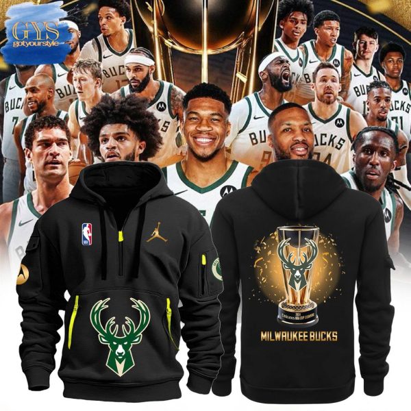 Milwaukee Bucks 2024 NBA In Season Tournament Champions Quarter Zip Hoodie