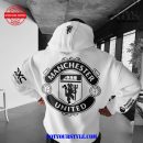 Oversized Manchester United Print Hoodie