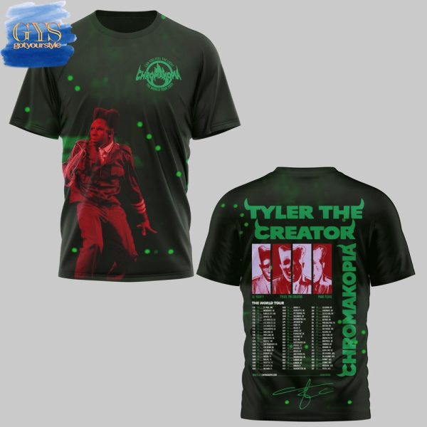 Tyler The Creator Chromakopia Tour 2025 Schedule List Shirt - Image 2