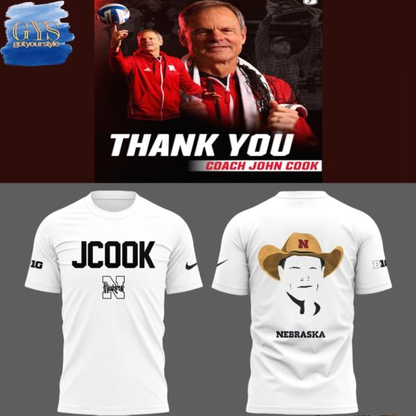 Nebraska Volleyball 2025 Limited Coach John Cook White T-Shirt