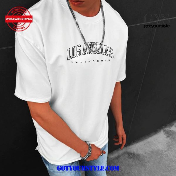 Mens Fashion Casual Los Angeles Bear Print T-Shirt - Image 2