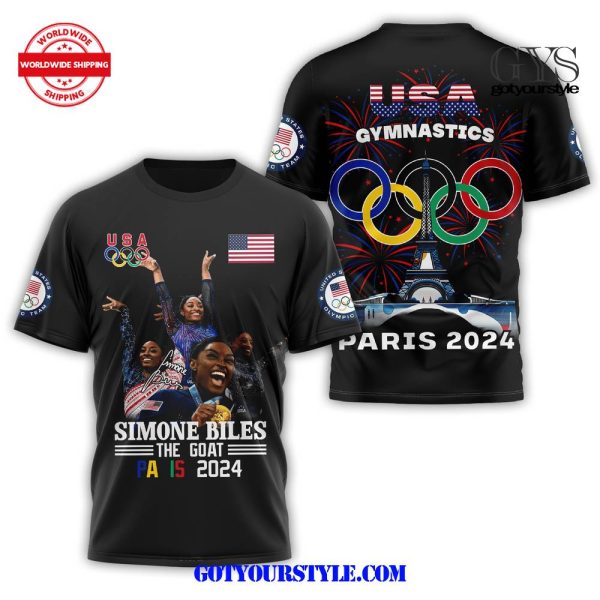 Simone Biles The Goat Golden Girl T-Shirt - Image 3