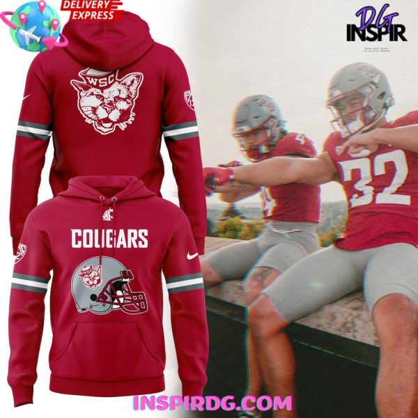 Washington State Football Helmet 2025 Red Hoodie