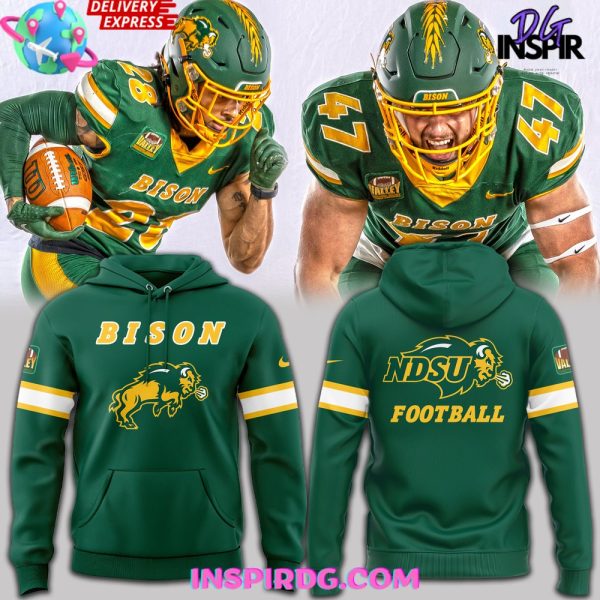 North Dakota State Bison Football 2025 Green Hoodie
