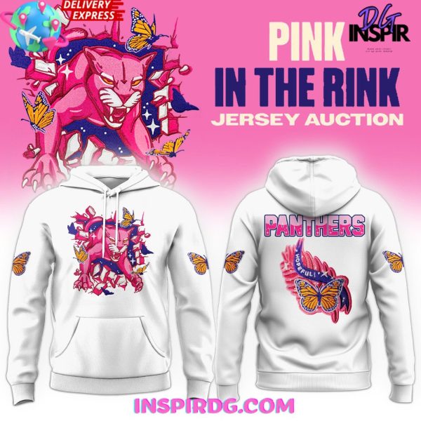 Florida Panthers Pink In The Rink 2025 White Hoodie