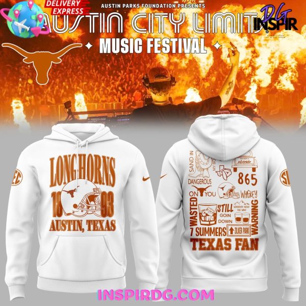 Texas Longhorns x Austin City Limits Music 2025 White Hoodie
