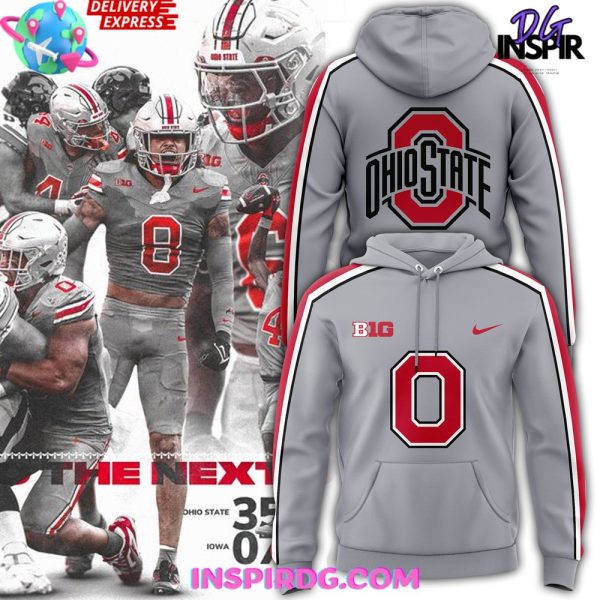 Ohio State Football BIG 10 Game 2025 Gray Hoodie