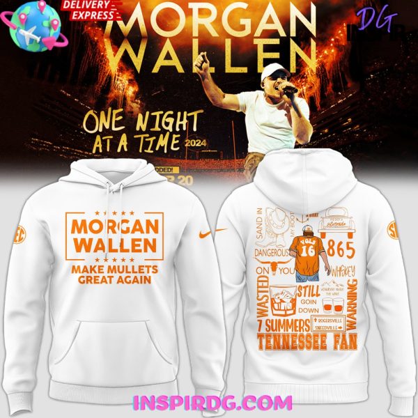 Tennessee Volunteers Morgan Wallen Make Mullets Great Again 2025 White Hoodie