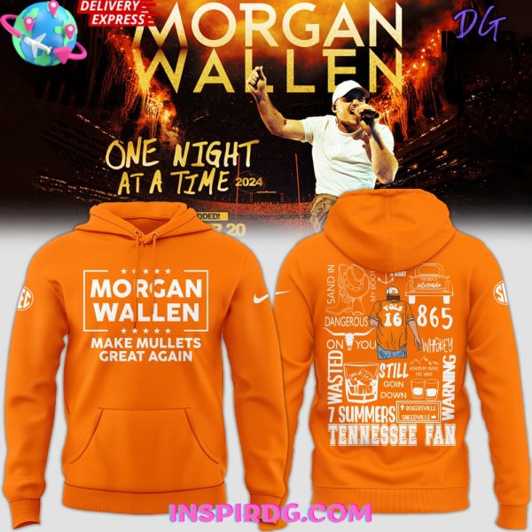 Tennessee Volunteers Morgan Wallen Make Mullets Great Again 2025 Orange Hoodie