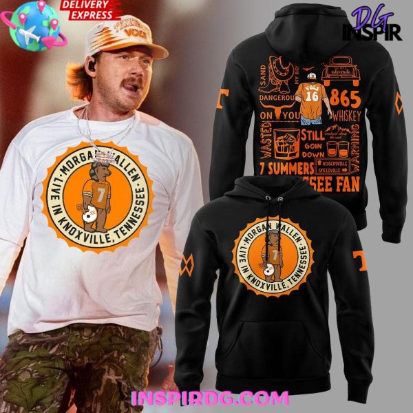 Morgan Wallen Live In Knoxville Tennessee 2025 Black Hoodie