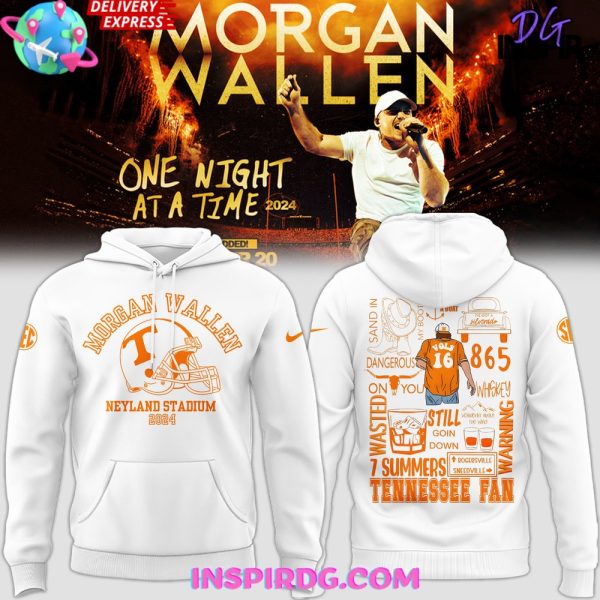 Tennessee x Morgan Wallen Neyland Stadium 2025 White Hoodie