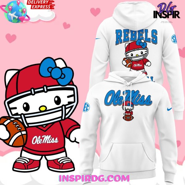 Ole Miss Rebels x Hello Kitty 2025 White Hoodie