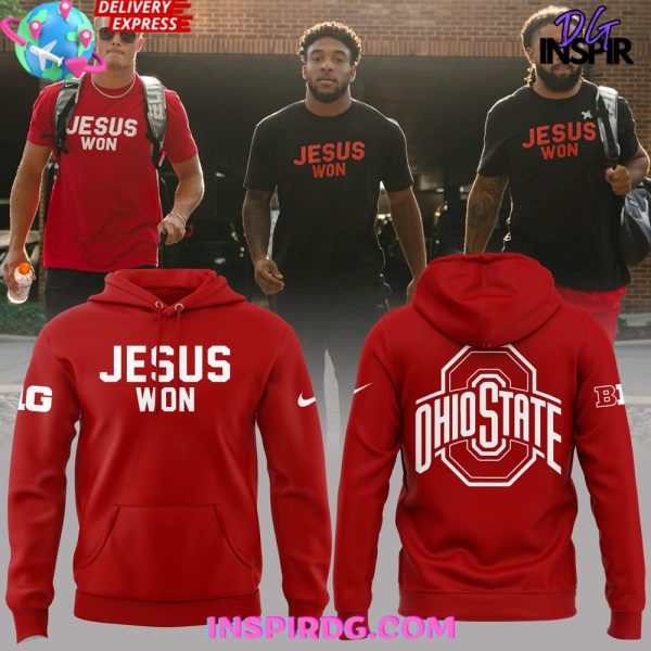 Ohio State Football Jesus Won 2025 Red Hoodie