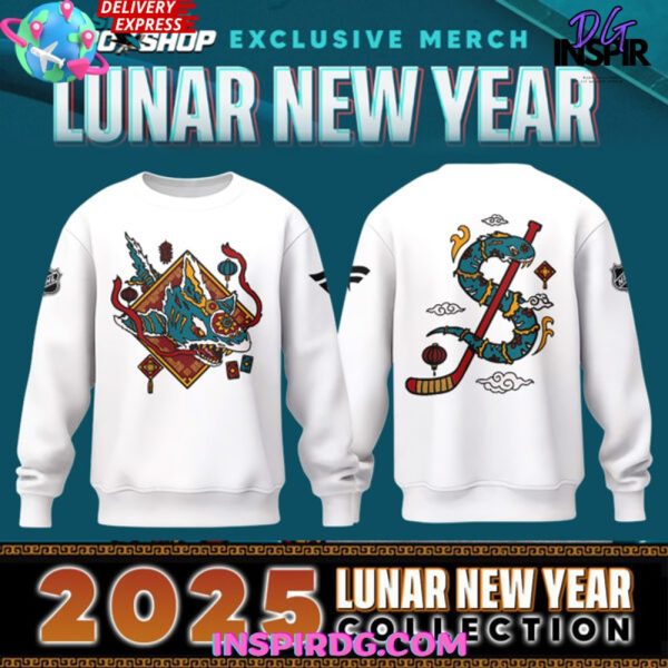 San Jose Sharks Lunar New Year 2025 White Sweatshirt