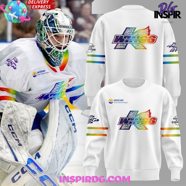 Kalamazoo Wings Hockey Is For Everyone Rainbow Sweatshirt
