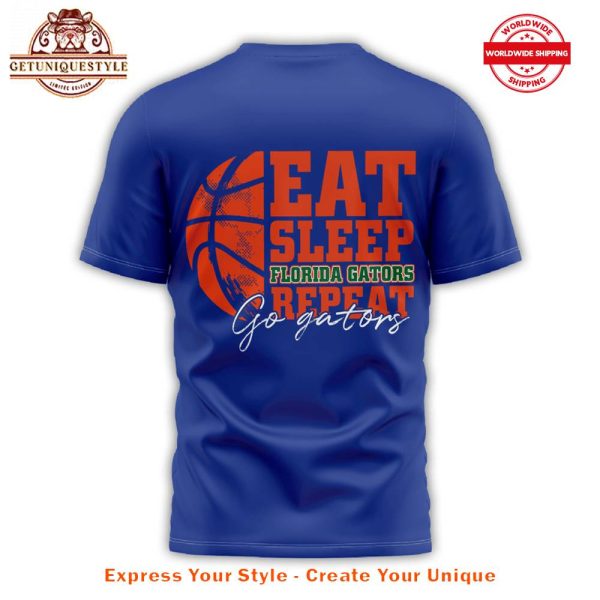 Florida Gators Basketball Eat Sleep Repeat Shirt - Image 3