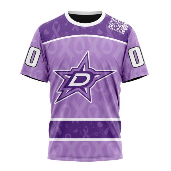 T-shirt NHL Dallas Stars New Lavender Hockey Fight Cancer ST2301