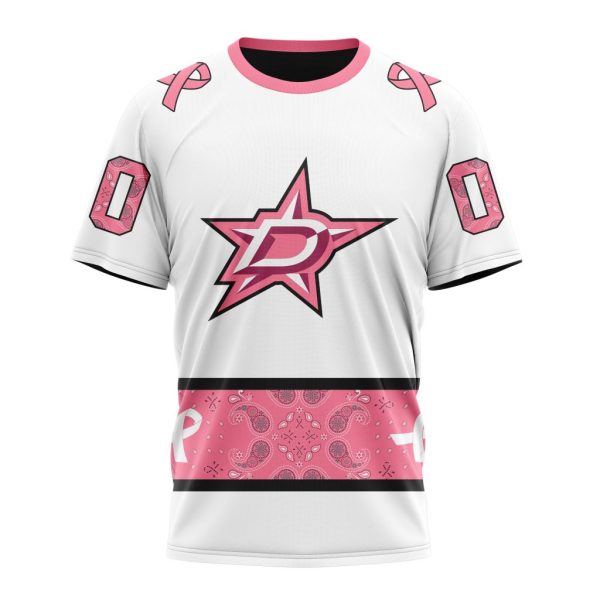 T-shirt NHL Dallas Stars In Classic Style With Paisley! WE WEAR PINK BREAST CANCER