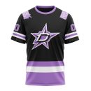 T-shirt NHL Dallas Stars Personalized Home In Lavender Hockey Fight Cancer ST2403