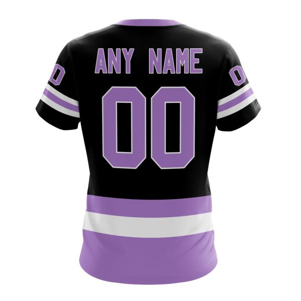 T-shirt NHL Dallas Stars Personalized Home In Lavender Hockey Fight Cancer ST2403 - Image 2