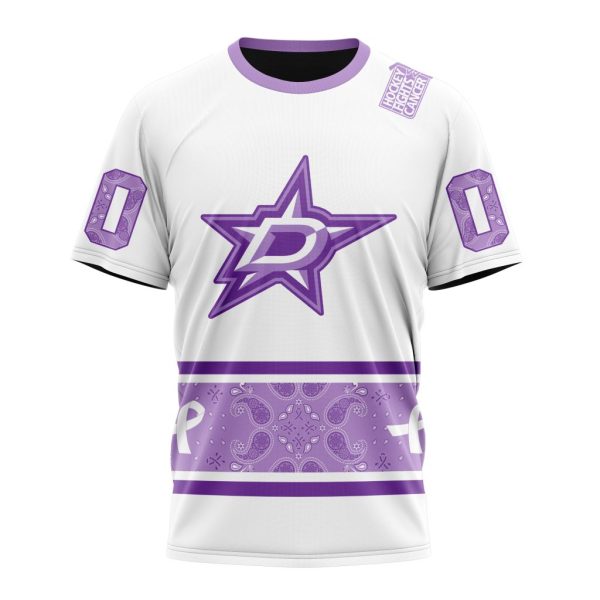 T-shirt NHL Dallas Stars Special Lavender Hockey Fight Cancer Design ST2302