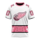 T-shirt NHL Detroit Red Wings In Classic Style With Paisley! WE WEAR PINK BREAST CANCER
