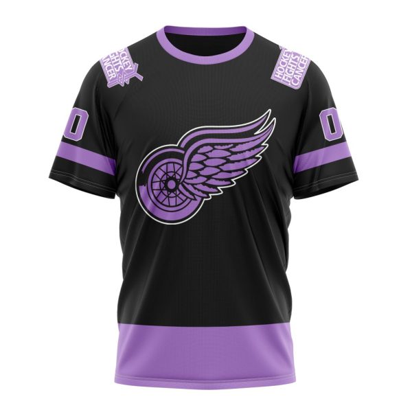 T-shirt NHL Detroit Red Wings Personalized Home In Lavender Hockey Fight Cancer ST2403