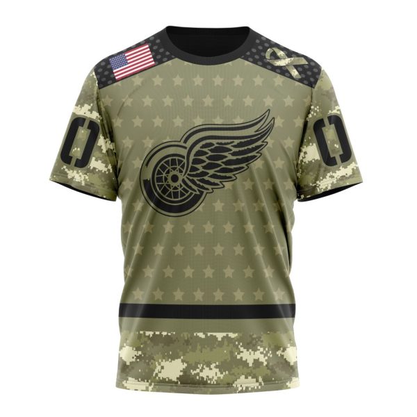 T-shirt NHL Detroit Red Wings Special Camo Military Appreciation ST2201