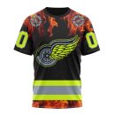 T-shirt NHL Detroit Red Wings Special Design Honoring Firefighters ST2401