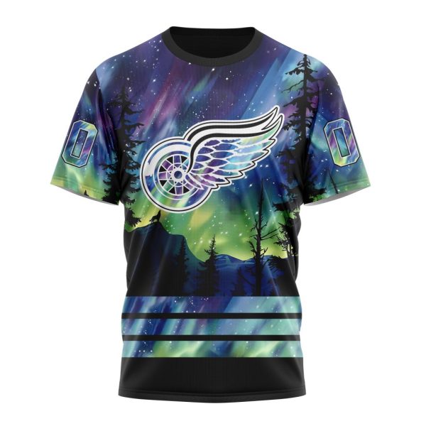 T-shirt NHL Detroit Red Wings Special Design With Northern Lights ST2401