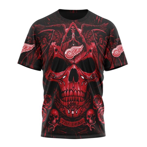 T-shirt NHL Detroit Red Wings Special Design With Skull Art ST2203