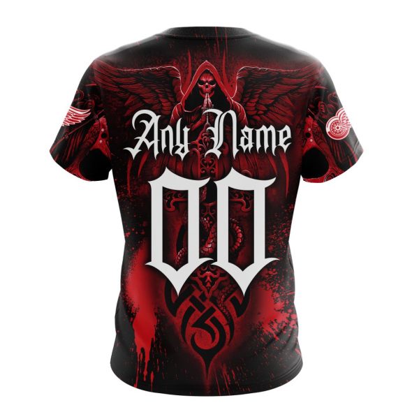 T-shirt NHL Detroit Red Wings Special Design With Skull Art ST2203 - Image 2