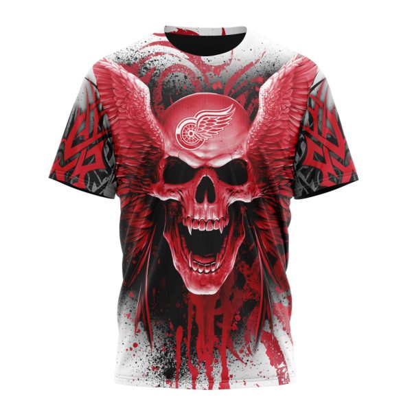 T-shirt NHL Detroit Red Wings Special Kits With Skull Art ST2202