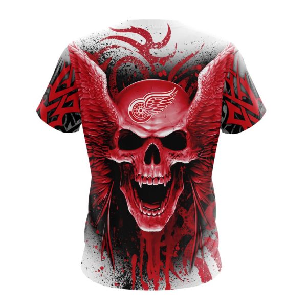 T-shirt NHL Detroit Red Wings Special Kits With Skull Art ST2202 - Image 2