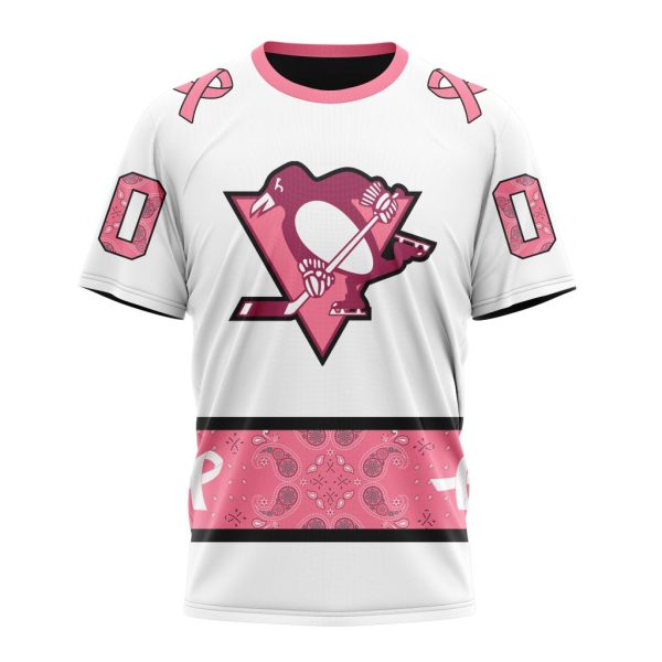 T-shirt NHL Pittsburgh Penguins In Classic Style With Paisley! WE WEAR PINK BREAST CANCER