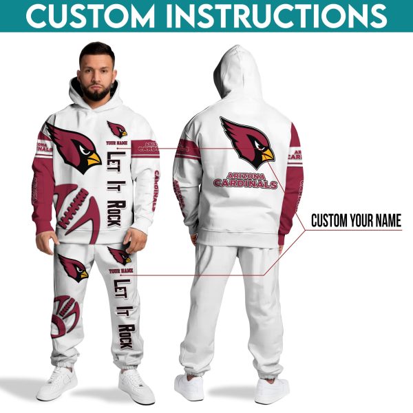 Arizona Cardinals Hoodie Sweatpants Set, Custom Hoodie, Sport Hoodie Sweatpants Set, Sport Gifts For Fan YY69 - Image 3