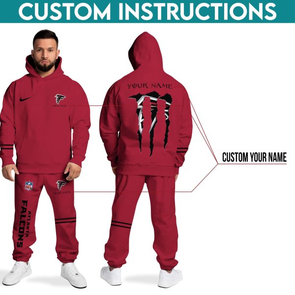 Atlanta Falcons Hoodie Sweatpants Set Custom Your name, Sport Hoodie Sweatpants Set - Image 7