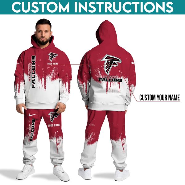 Atlanta Falcons Hoodie Sweatpants Set Custom Your name, Sport Hoodie Sweatpants Set, Sport Gifts For Fan - Image 3