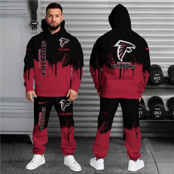 Atlanta Falcons Hoodie Sweatpants Set Custom Your name, Sport Hoodie Sweatpants Set, Sport Gifts For Fan - Image 2