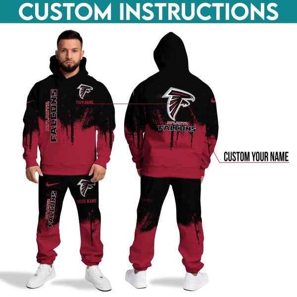 Atlanta Falcons Hoodie Sweatpants Set Custom Your name, Sport Hoodie Sweatpants Set, Sport Gifts For Fan - Image 3