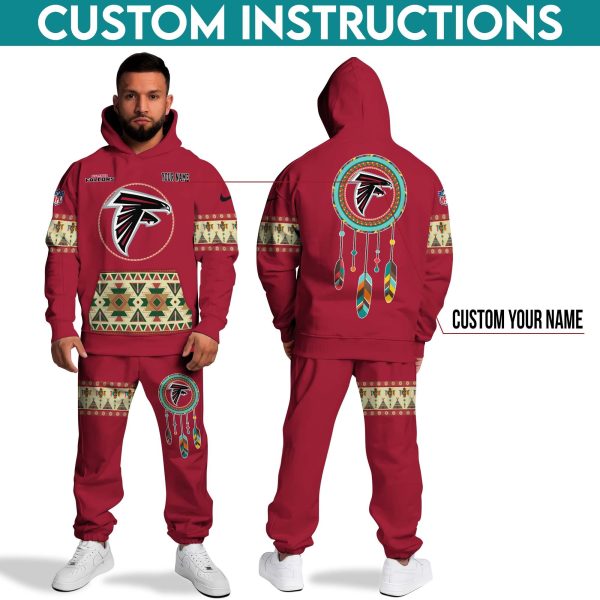Atlanta Falcons Hoodie Sweatpants Set, Custom Hoodie, Sport Hoodie Sweatpants Set, Sport Gifts For Fan SH80 - Image 3
