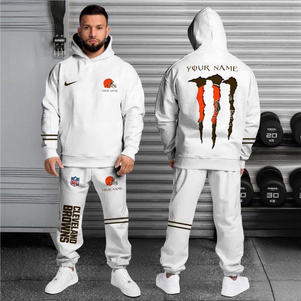 Cleveland Browns Hoodie Sweatpants Set Custom Your name, Sport Hoodie Sweatpants Set - Image 5