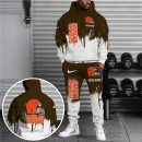Cleveland Browns Hoodie Sweatpants Set, Custom Hoodie, Sport Hoodie Sweatpants Set, Sport Gifts For Fan LP96
