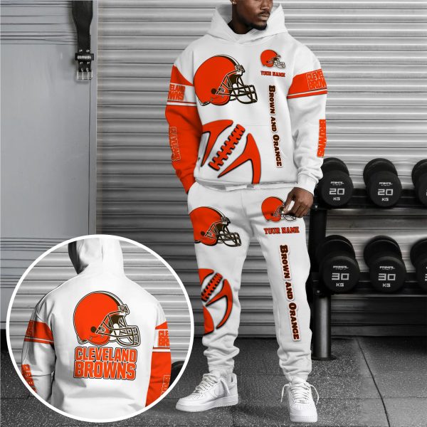 Cleveland Browns Hoodie Sweatpants Set, Custom Hoodie, Sport Hoodie Sweatpants Set, Sport Gifts For Fan PH59
