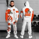 Cleveland Browns Hoodie Sweatpants Set, Custom Hoodie, Sport Hoodie Sweatpants Set, Sport Gifts For Fan PH59