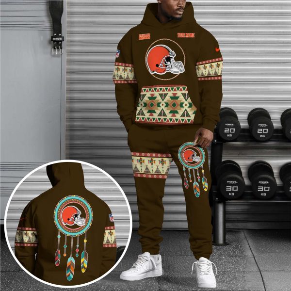 Cleveland Browns Hoodie Sweatpants Set, Custom Hoodie, Sport Hoodie Sweatpants Set, Sport Gifts For Fan YJ17