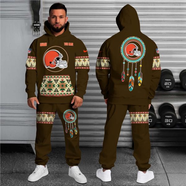 Cleveland Browns Hoodie Sweatpants Set, Custom Hoodie, Sport Hoodie Sweatpants Set, Sport Gifts For Fan YJ17 - Image 2