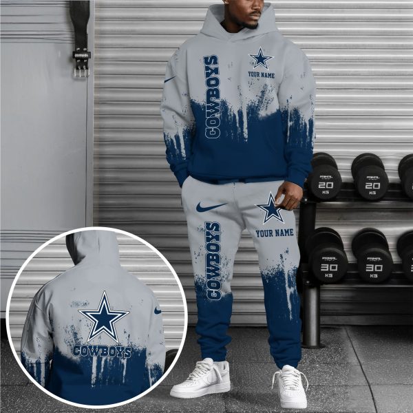 Dallas Cowboys Hoodie Sweatpants Set, Custom Hoodie, Sport Hoodie Sweatpants Set, Sport Gifts For Fan AE77