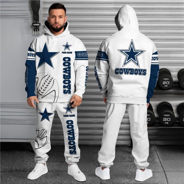 Dallas Cowboys Hoodie Sweatpants Set, Custom Hoodie, Sport Hoodie Sweatpants Set, Sport Gifts For Fan GJ46 - Image 2